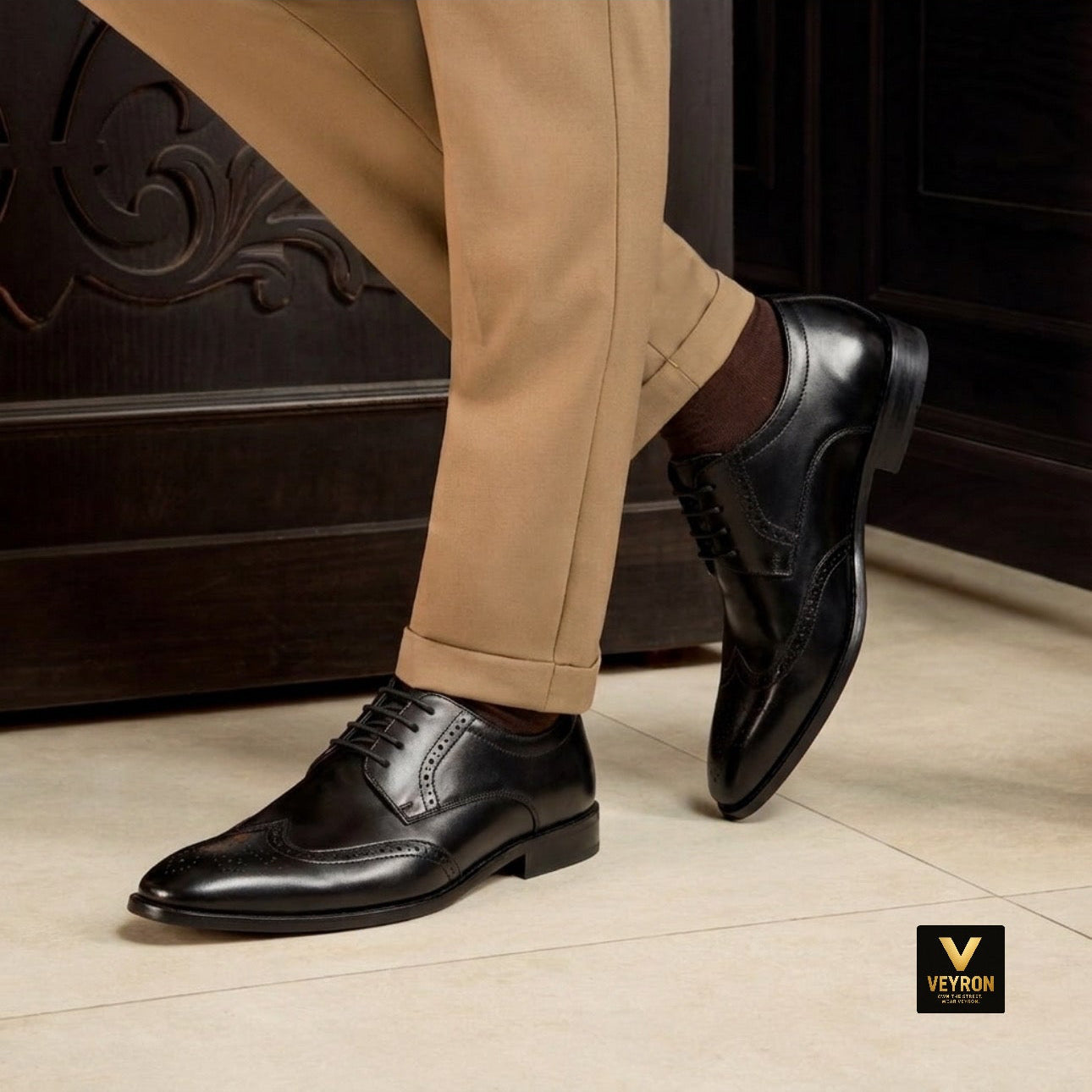 Veyron Windsor Wingtip Oxford – Classic Black