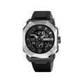 SKMEI 2272 Latest Dual Time Steel case TPU High Quality Digital  Wristwatch-Silver