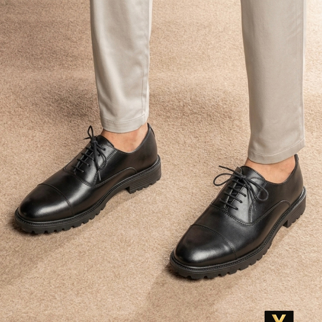 Veyron Windsor Cap Toe Oxford – Classic Black