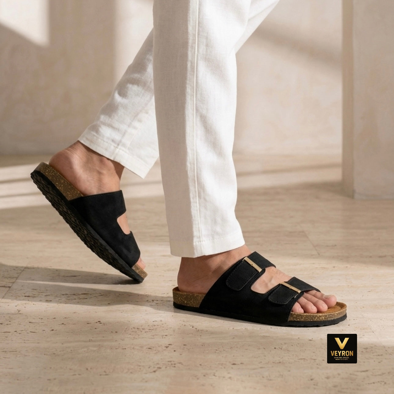 Veyron Urban Comfort Strap Sandals – Classic Black