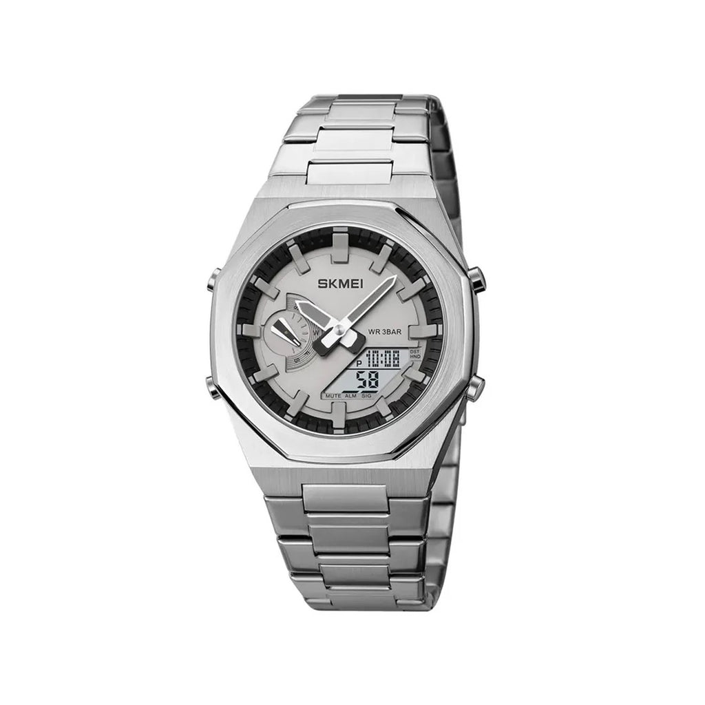 SKMEI 1816 Latest Design Fashion Men’s Digital Quartz Watch – Silver