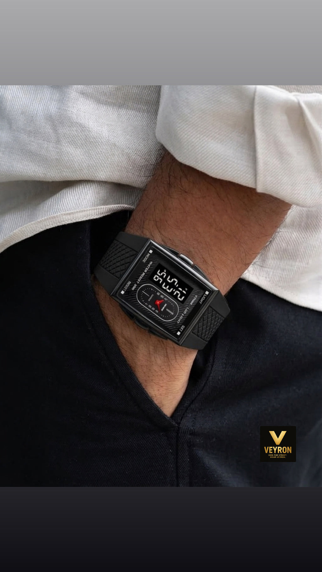 Skmei 2213 Waterproof Digital Analog Dual Time Sport Watch For Men - Black