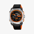 SKMEI 2272 Latest Dual Time Steel case TPU High Quality Digital  Wristwatch-Orange