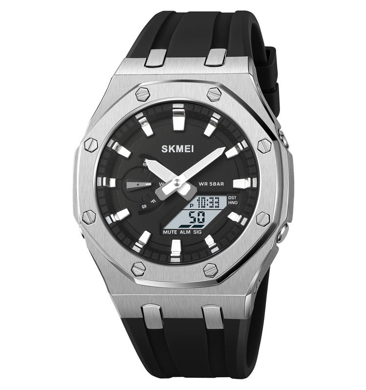 SKMEI 2243 Men’s Digital Sports Watch | Original | Silver Black