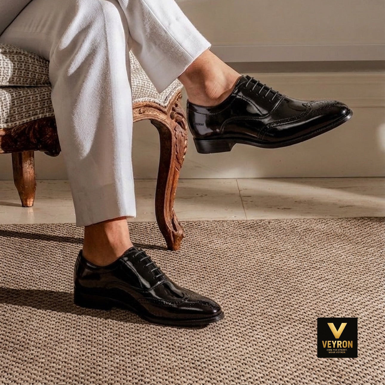 Veyron Windsor Wingtip Oxford – Classic Black