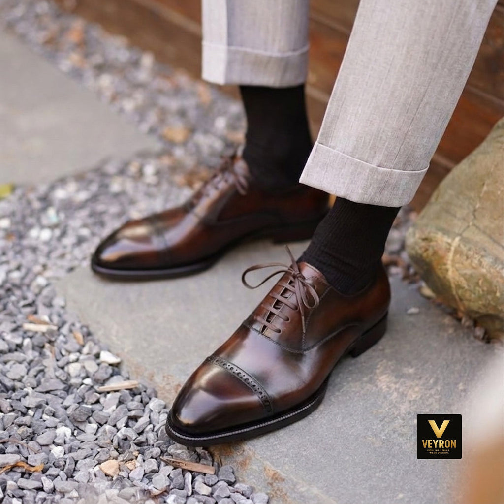 Veyron Windsor Wingtip Oxford – Cognac Brown
