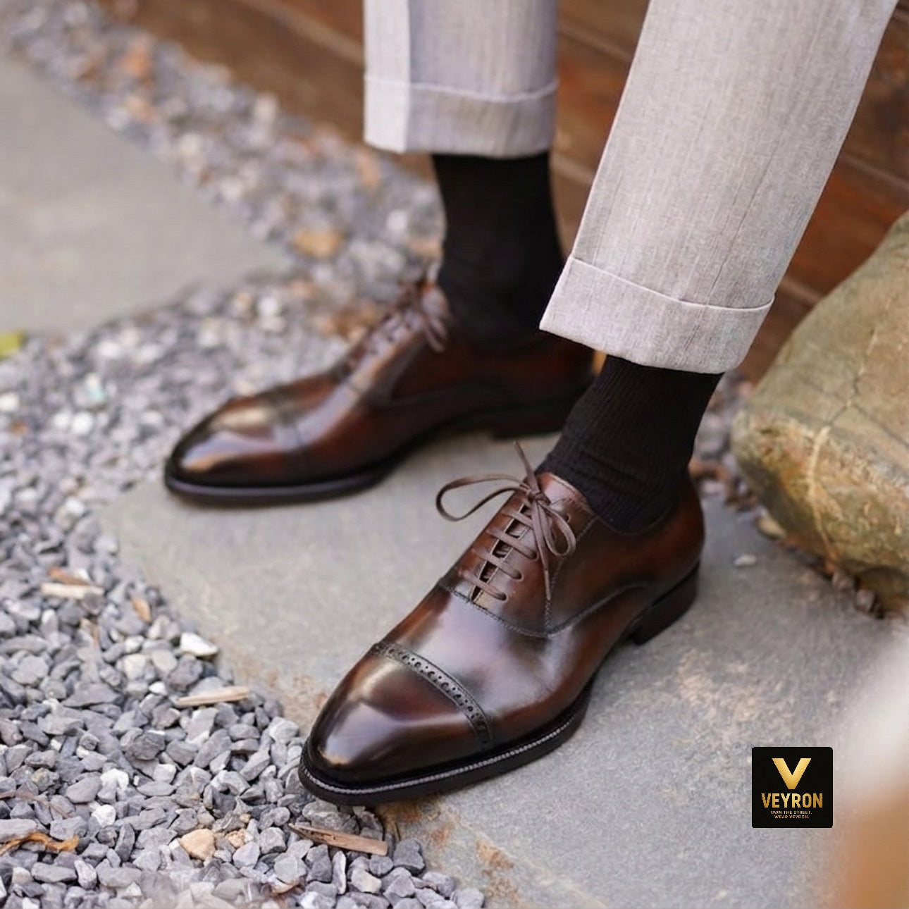 Veyron Windsor Wingtip Oxford – Cognac Brown
