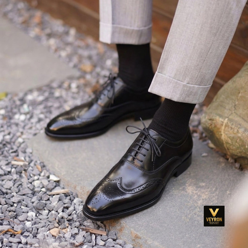 Veyron Windsor Wingtip Oxford – Classic Black