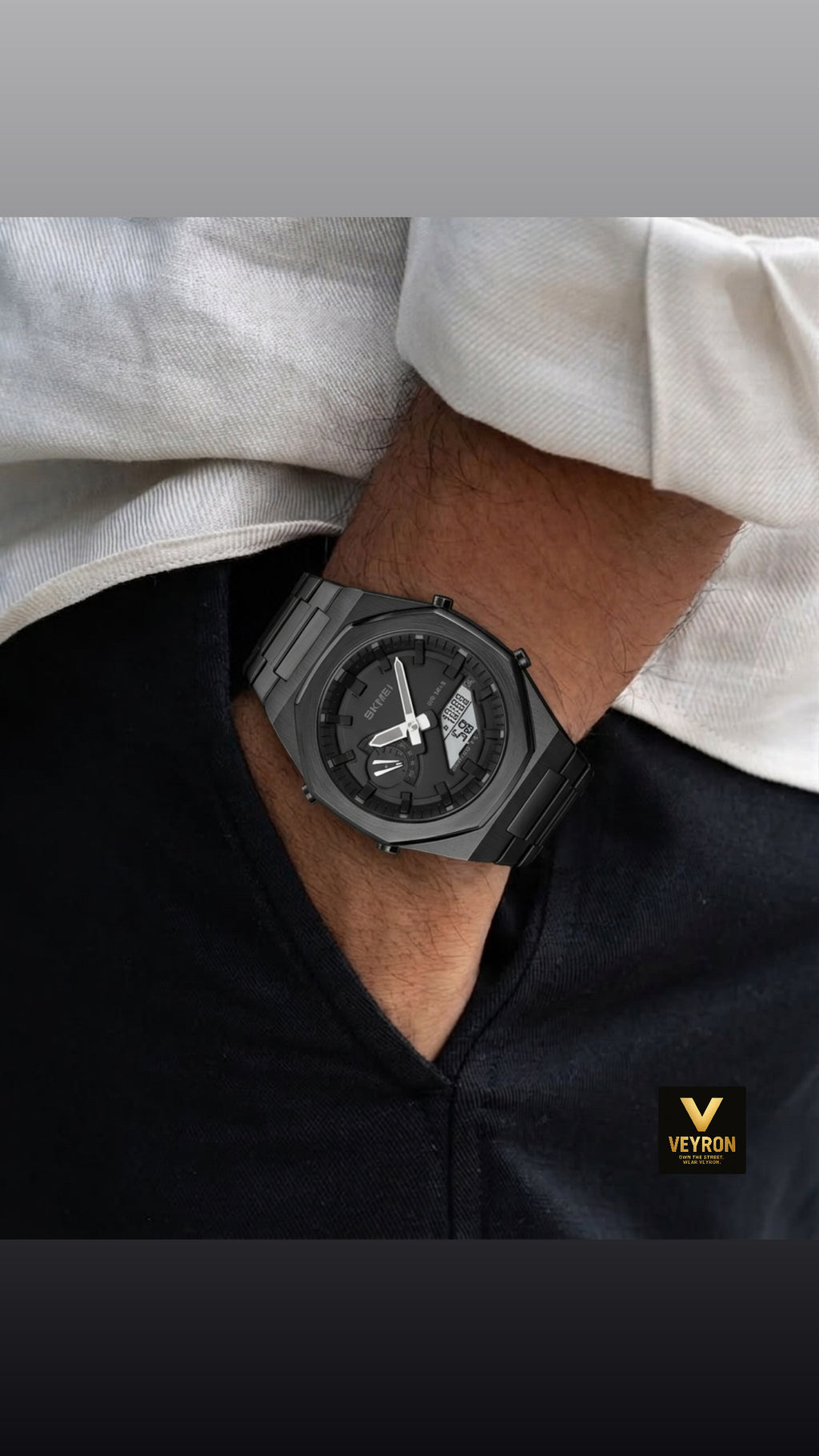 SKMEI 1816 Latest Design Fashion Men’s Digital Quartz Watch – Black