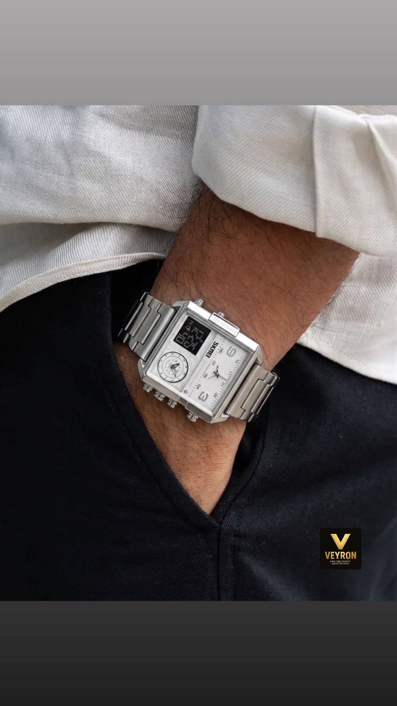 SKMEI 1584 Original Analog-Digital Watch – Silver