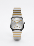 SKMEI 9361 Square Fashion Business Men's Water Resistant Luxury Quartz Watch-Silver Gold Silver