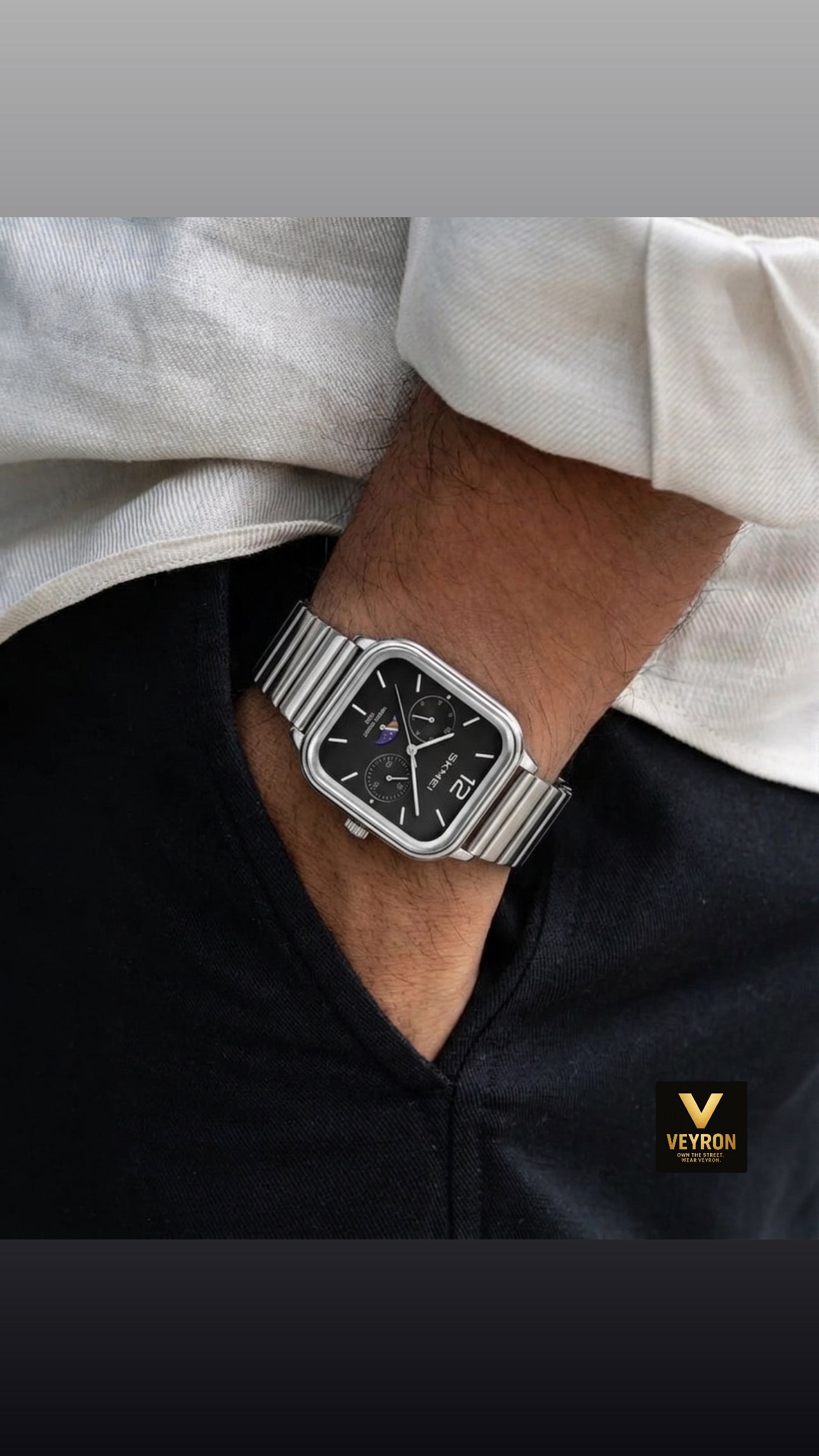 SKMEI 2509 Men's Fashion Quartz Watches Waterproof Business and Sports-Black Silver