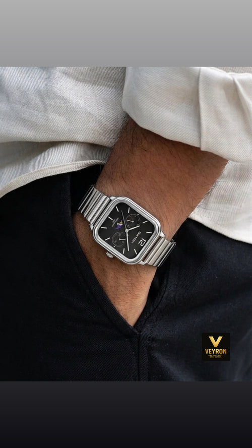 SKMEI 2509 Men's Fashion Quartz Watches Waterproof Business and Sports-Black Silver